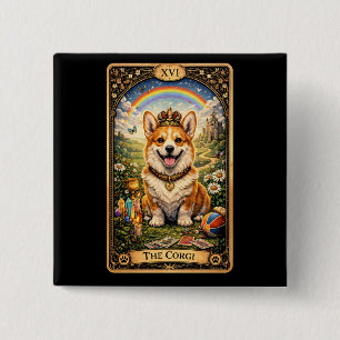 The Corgi Tarot Card 2 Inch Square Button