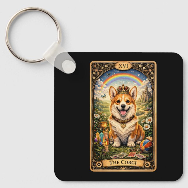 The Corgi Tarot Card Keychain (Front)