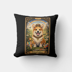 The Corgi Tarot Card Throw Pillow