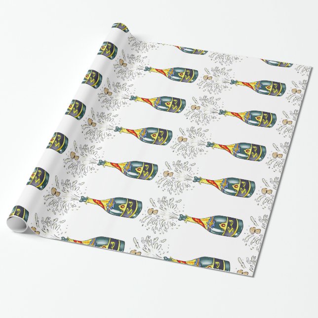 The Cork Popped Wrapping Paper (Unrolled)