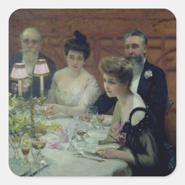 The Corner of the Table, 1904 Square Sticker (Front)