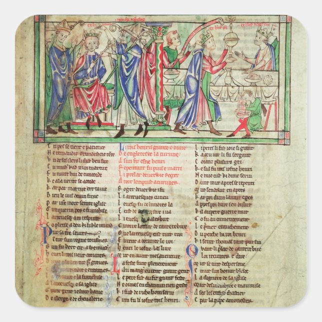 The Coronation of King Henry II's son Square Sticker (Front)