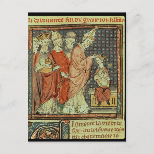 The coronation of Louis I 'the Pious' Postcard (Front)