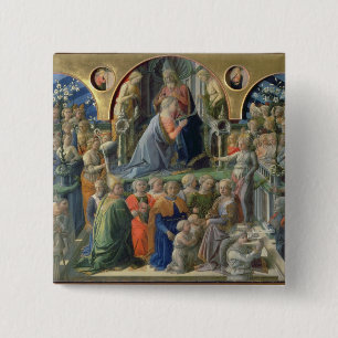 The Coronation of the Virgin, 1441-7 (tempera on p 2 Inch Square Button