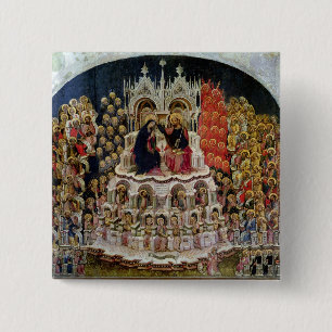 The Coronation of the Virgin in Paradise, 1438 2 Inch Square Button