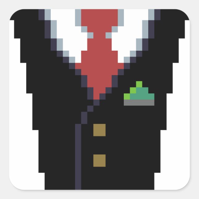 The Corporate Donor | Pixel Art Suit Sticker (Front)