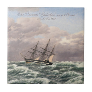 The Corvette "Galathea" in a Storm Tile