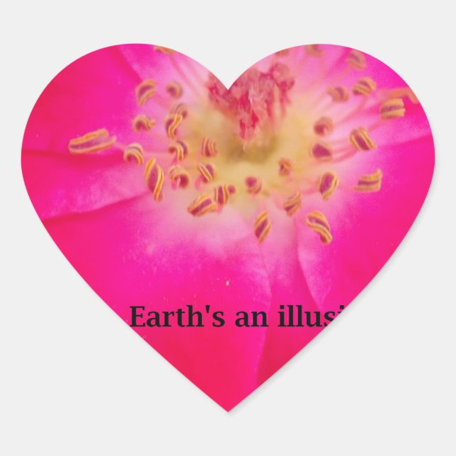 The Cosmic Rose: Nature's Deception Design Heart Sticker (Front)
