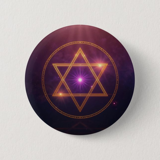 The Cosmic Star of Enlightened Balance 2 Inch Round Button (Front)