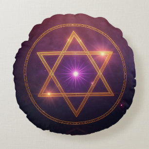 The Cosmic Star of Enlightened Balance Round Pillow