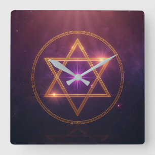 The Cosmic Star of Enlightened Balance Square Wall Clock