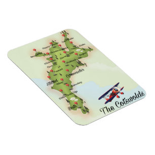 The Cotswolds Vintage Map Magnet