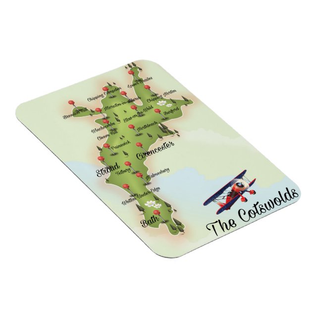 The Cotswolds Vintage Map Magnet (Right Side)