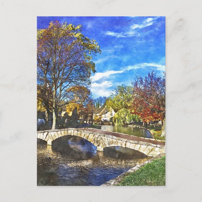 The Cotswolds Watercolour-Style Postcard (Front)