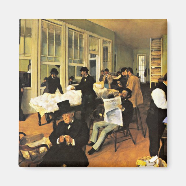 The Cotton Exchange - Edgar Degas artwork Magnet (Front)