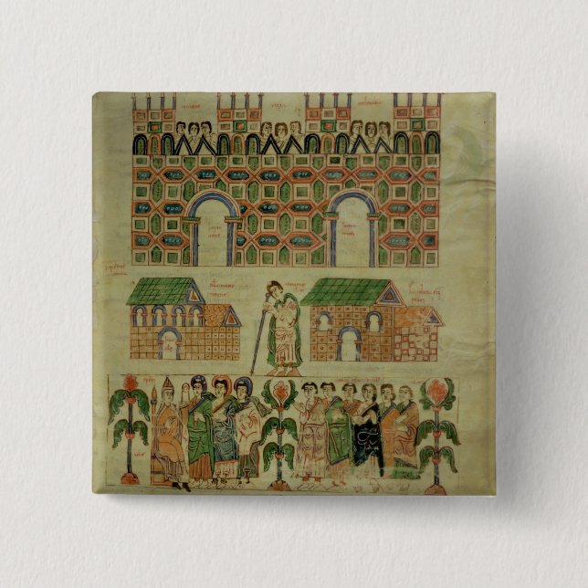 The Council of Toledo 2 Inch Square Button (Front)