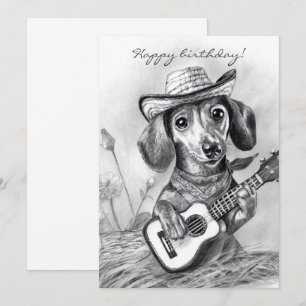 The country crooner dachshund invitation