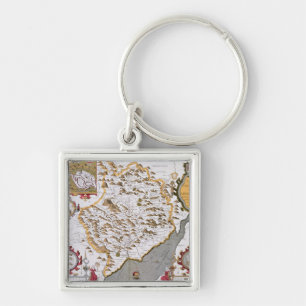 The Countye of Monmouth, engraved by Jodocus Keychain