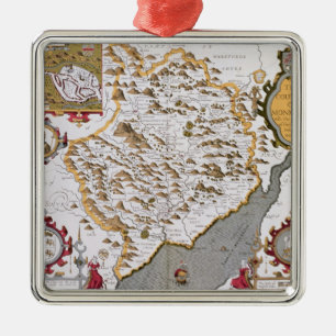 The Countye of Monmouth, engraved by Jodocus Metal Ornament