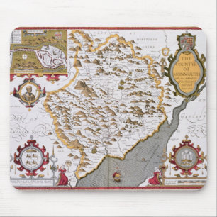 The Countye of Monmouth, engraved by Jodocus Mouse Pad