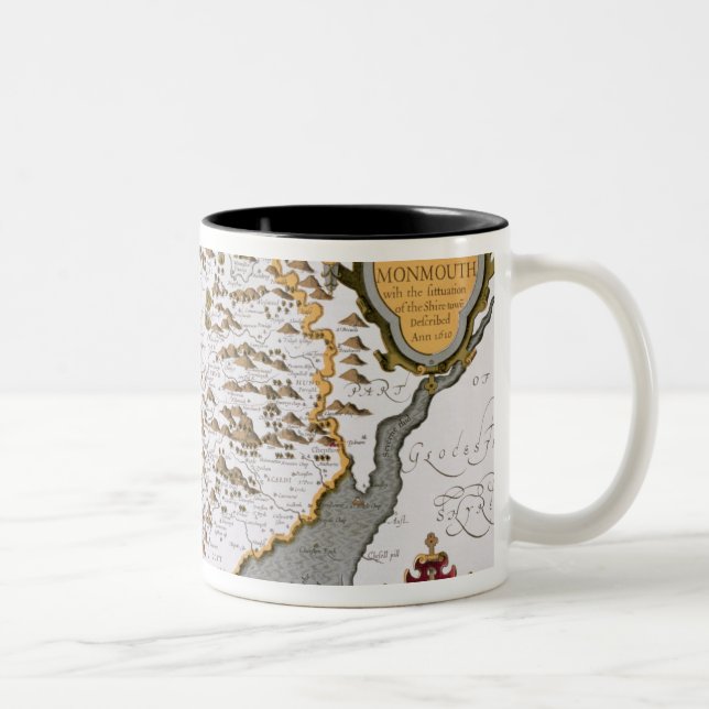 The Countye of Monmouth, engraved by Jodocus Two-Tone Coffee Mug (Right)