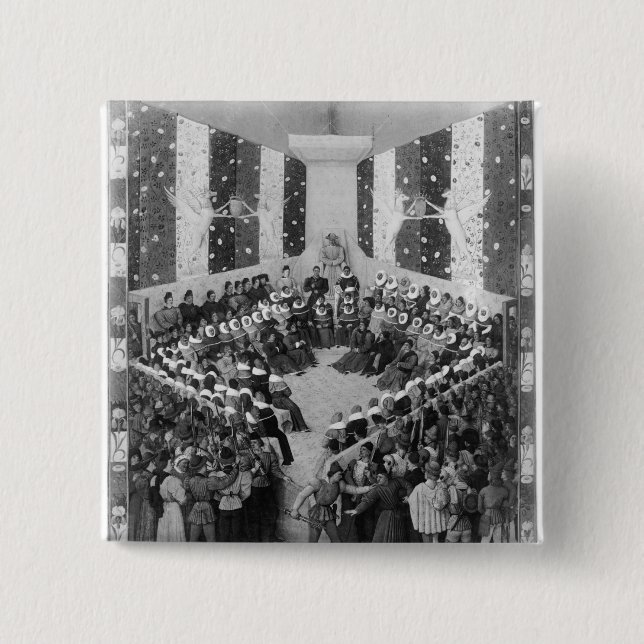 The Court of Justice 2 Inch Square Button (Front)
