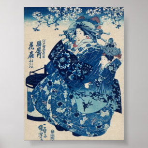 The Courtesan Hanao of Ogi-ya by Utagawa Kuniyoshi Poster