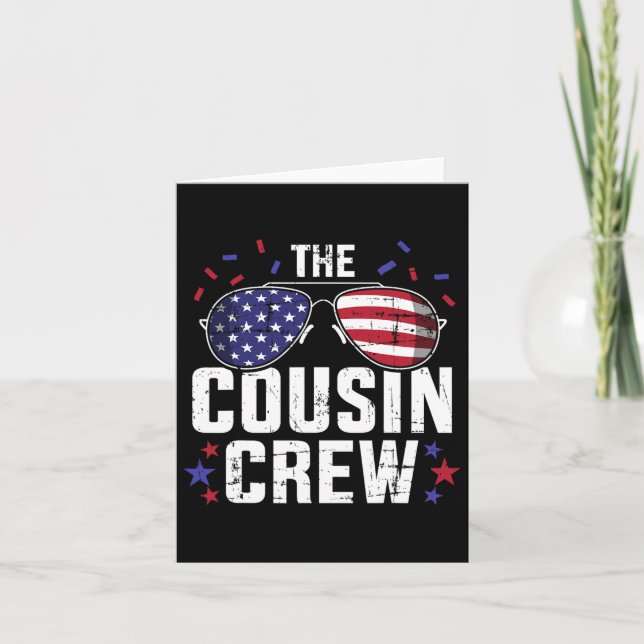 The Cousin Crew With Us American Flag For 4th Of J Card (Front)