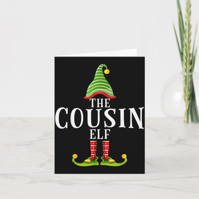 The Cousin Elf Funny Matching Pajama Xmas  Card (Front)