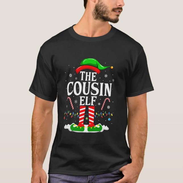 The Cousin Elf Funny Xmas Elf Matching Family Chri T-Shirt (Front)