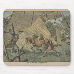 The cow and the airplane mouse pad