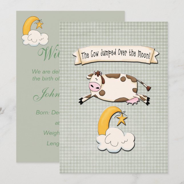 The Cow Jumped Over the Moon Announcement (Front/Back)