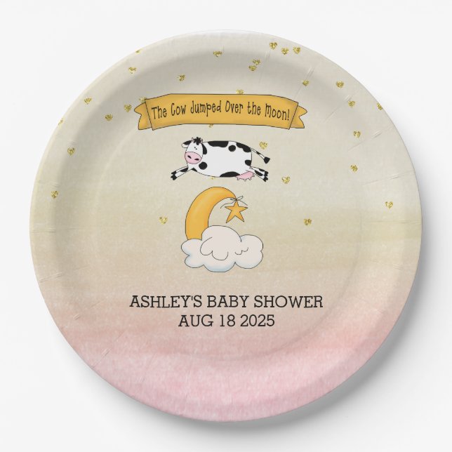  The Cow Jumped Over the Moon Book Theme Paper Pla Paper Plate (Front)