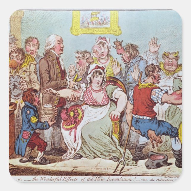 The Cow Pock or the Wonderful Effects Square Sticker (Front)