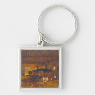 The Cow shed, 19th century Keychain