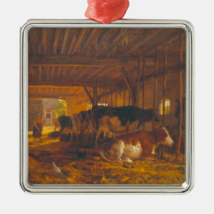 The Cow shed, 19th century Metal Ornament