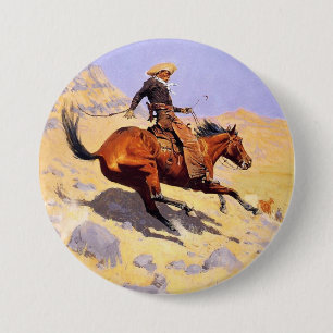 The Cowboy (by Frederic Remington) 3 Inch Round Button