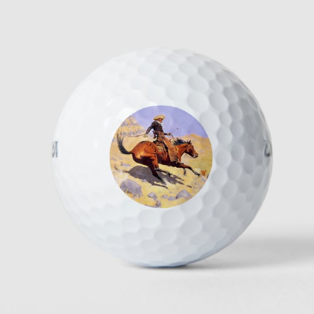 The Cowboy (by Frederic Remington) Golf Balls (Front)