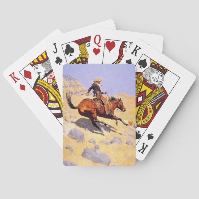The Cowboy (by Frederic Remington) Playing Cards (Back)