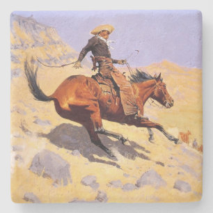 The Cowboy (by Frederic Remington) Stone Coaster