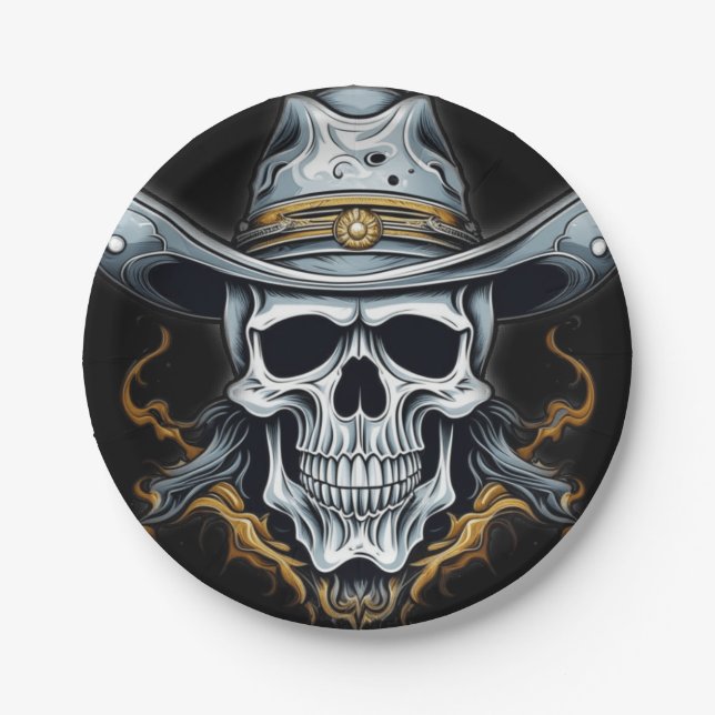 The Cowboy Skeleton Paper Plate (Front)