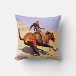 The Cowboy Western Art by Frederic Remington Throw Pillow