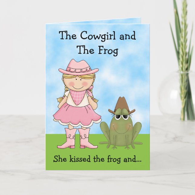 The Cowgirl and the Frog Horse Birthday Card (Front)