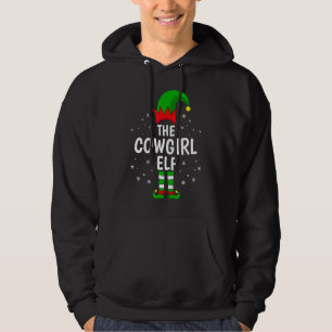 The Cowgirl Elf Xmas Matching Family  Christmas Pa Hoodie