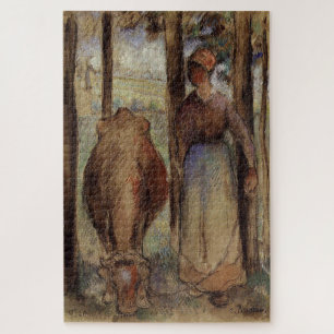 The Cowherd (1892) by Camille Pissarro Jigsaw Puzzle