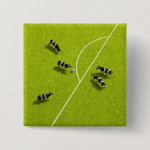 The cows playing soccer 2 inch square button