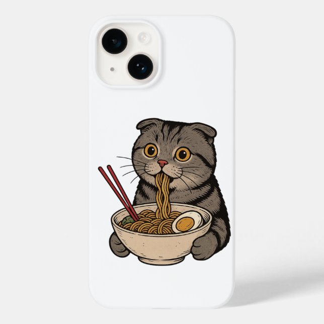  The Cozy Cat Slurping Noodles Case-Mate iPhone Case (Back)