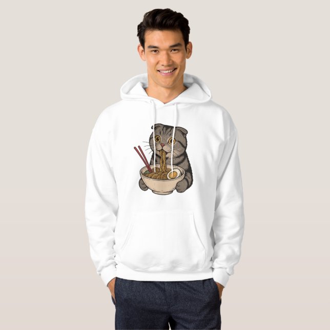  The Cozy Cat Slurping Noodles Hoodie (Front Full)
