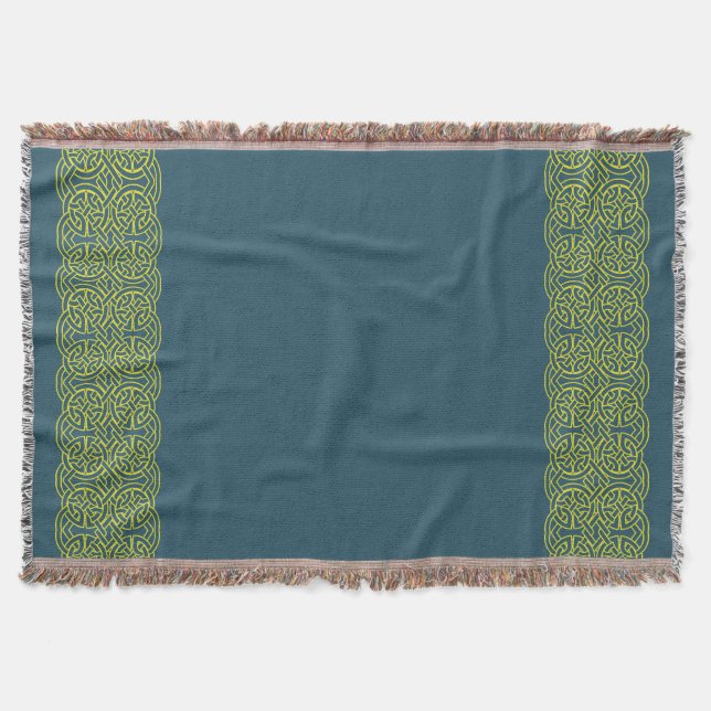 The 'Cozy Catastrophe' Blue Celtic Throw Blanket (Front)