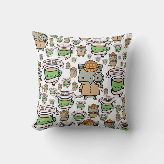 The Cozy Mystery Book Club Pillow (Front)